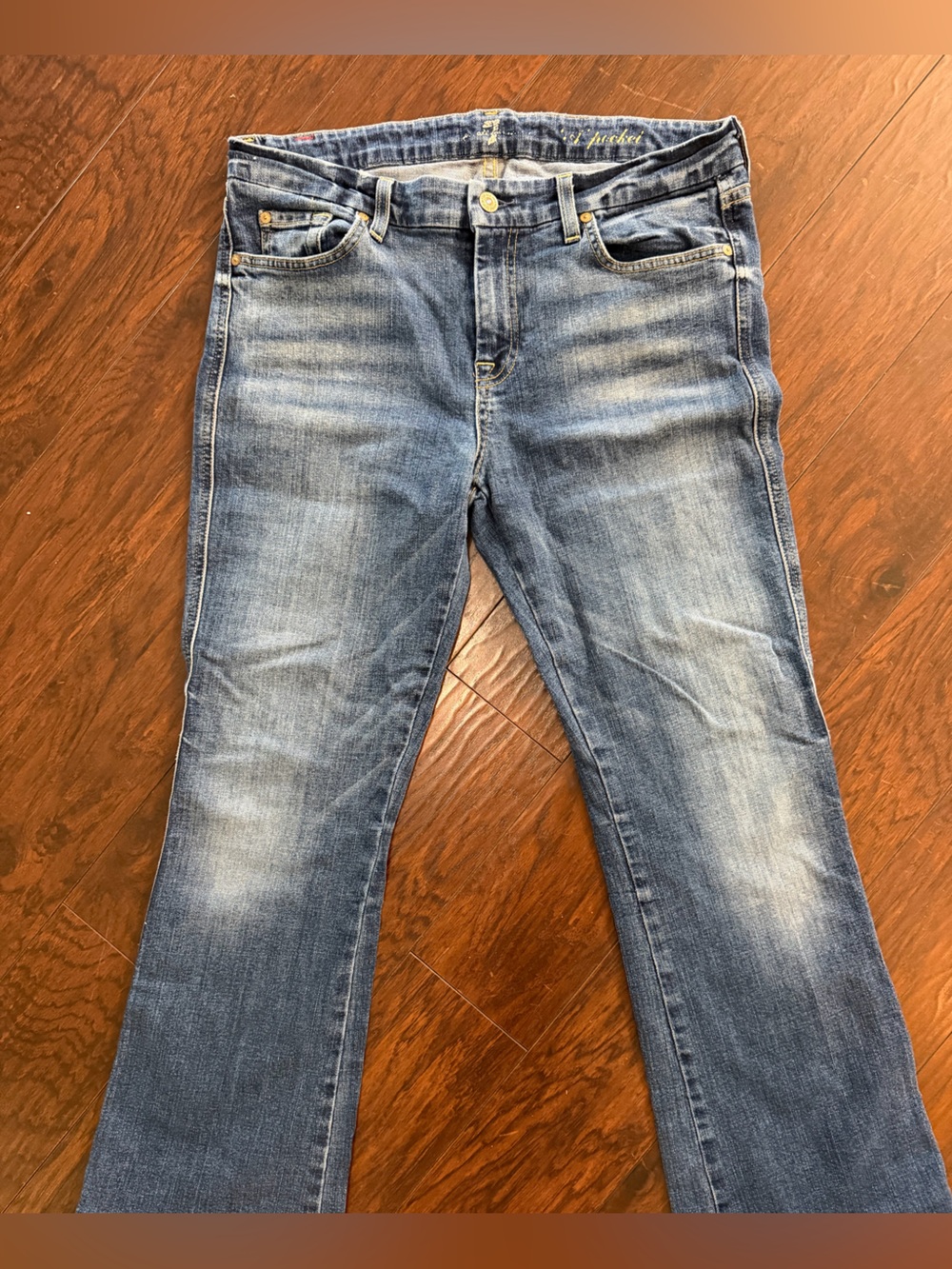 7 For All Mankind Women's Faded Blue Bootcut Jeans 30x28